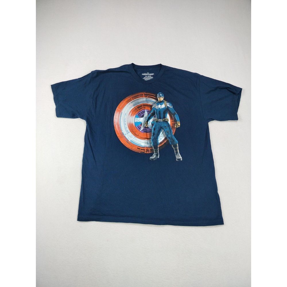 Marvel Captain America T Shirt Men's XL Blue The Winter Soldier‎ Graphic Print